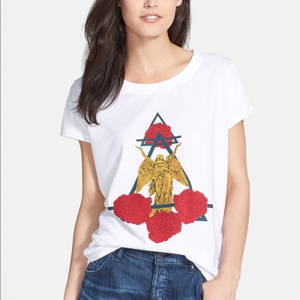 ELEVENPARIS FODES TEE ANGEL WITH RED ROSES
